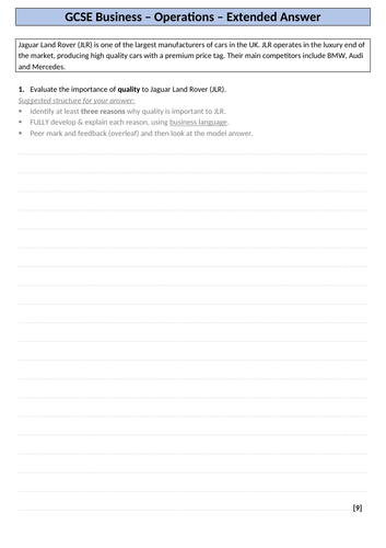 GCSE Business (9-1) OCR - Operations - Assessment & Revision resource ...