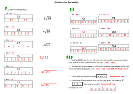 maths division bar models differentiated teaching resources