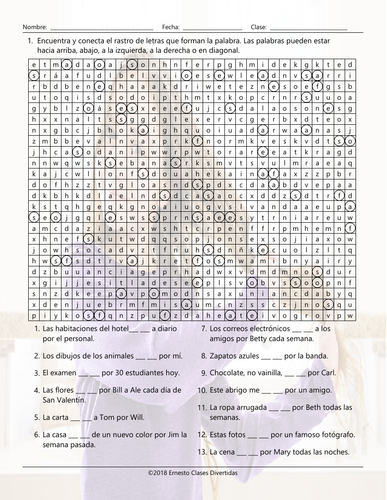 Passive versus Active Voice Wacky Trails Spanish Worksheet | Teaching ...