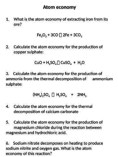 NEW AQA Trilogy GCSE (2016) Chemistry - Atom Economy HT