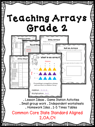 2nd grade math teaching array ccss aligned teaching resources
