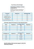 GCSE Maths/Functional SKills-Currency Exchange Lesson | Teaching Resources