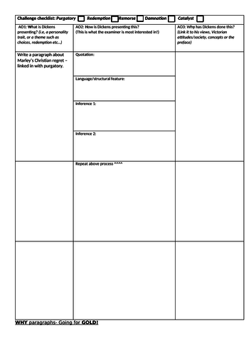 Exploration of Jacob Marley Stave 1 A Christmas Carol AQA 2017 ...