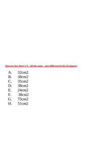 area of compound shapes - worksheets and challenges - Y5 & Y6