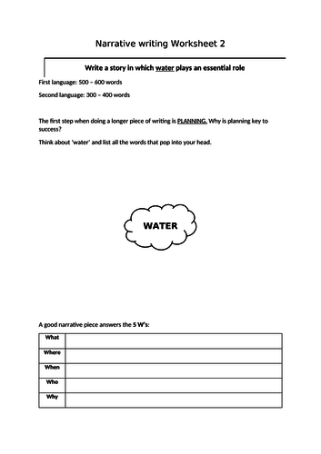 igcse english narrative coursework example