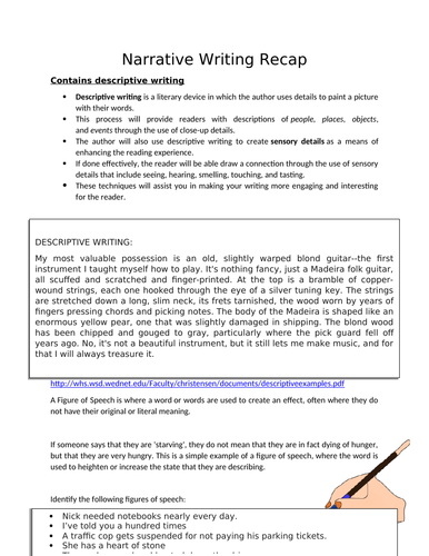 IGCSE English Narrative Writing Practice | Teaching Resources