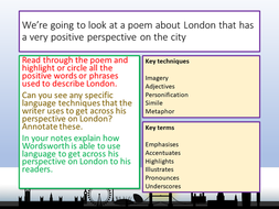 Unseen Poetry - Composed upon Westminster Bridge | Teaching Resources