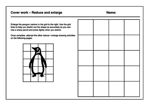 D&T cover work / cover lesson - Reduce / enlarge drawing - 1hr activity ...