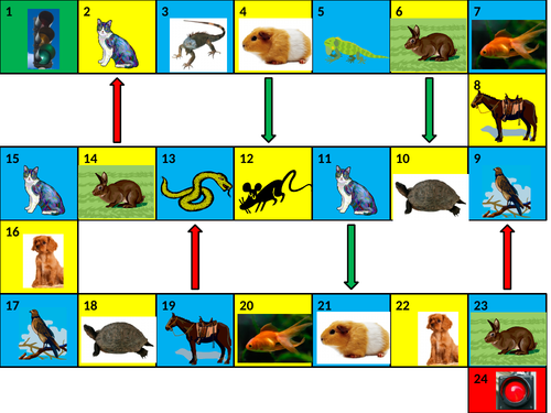 Animals Game Board PowerPoint
