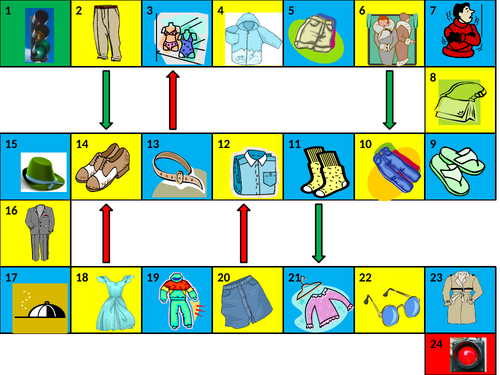 Clothing Game Board PowerPoint