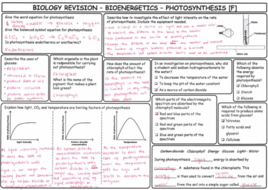 AQA GCSE Science Trilogy Biology Bioenergetics foundation revision ...
