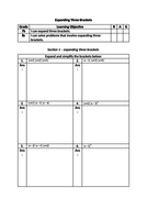 Expanding and Simplifying Three Brackets Worksheet and Codebreaker