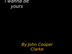 Annotated I Wanna Be Yours Poem Teaching Resources