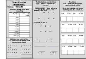 fun maths homework year 5