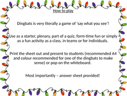 Instructions For Dingbats Games Free