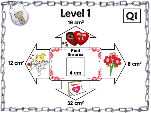 Area and Perimeter Game: Geometry Escape Room Valentine's Day Math ...