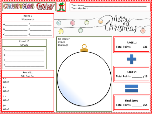 Primary Christmas Quiz KS1 KS2 | Teaching Resources