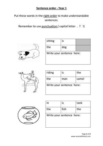 year-1-sentence-order-teaching-resources