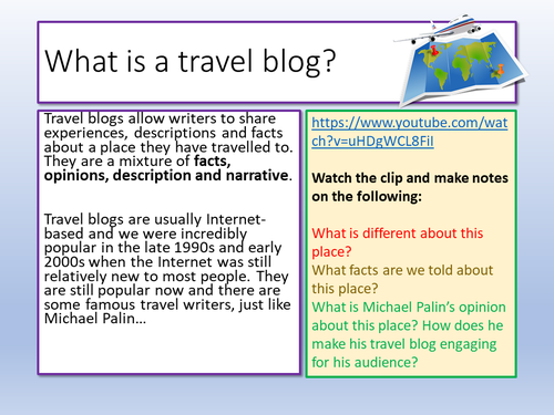 Travel Writing - Travel Blogs | Teaching Resources
