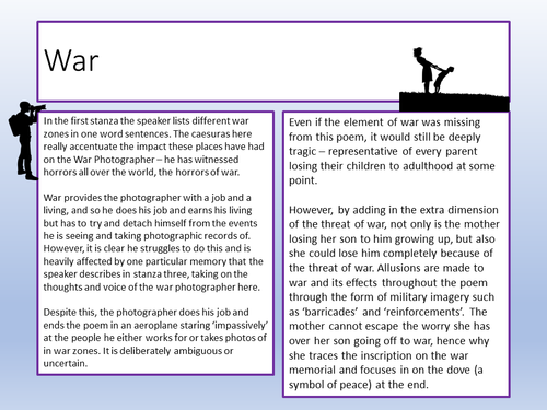 war photographer and remains comparison essay grade 9