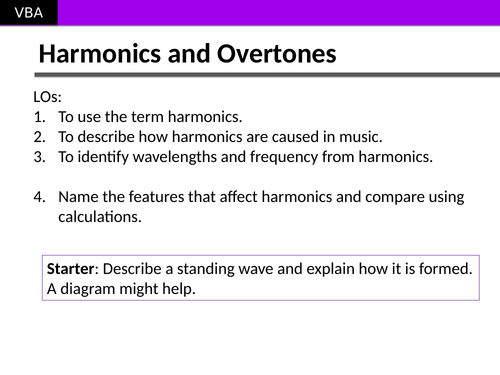 AS Physics Standing Waves Applied to Harmonics in Music | Teaching ...