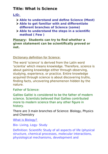 What is Science | Teaching Resources