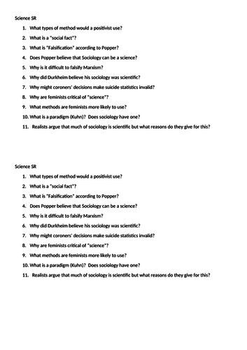 Sociology Spaced Repetition Tests