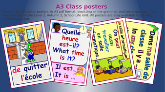 41 FRENCH DISPLAY/POSTER/FLASHCARDS(KS2/3): Classroom, school places ...