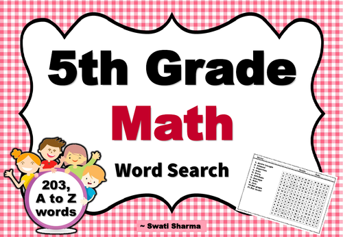 5th Grade Math, Word Search Worksheets | Teaching Resources
