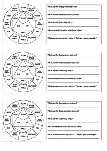 KS3 Art Colour Wheel Lesson with Worksheet | Teaching Resources