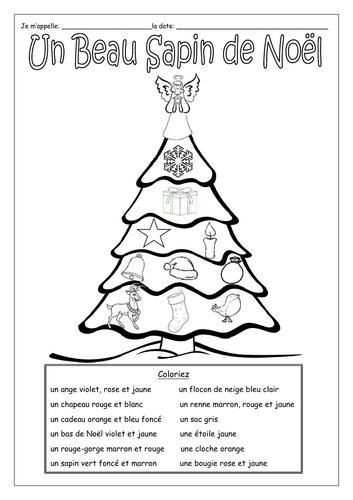 FRENCH - CHRISTMAS - NOËL - Colour by numbers - Worksheets | Teaching ...