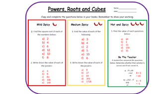 Powers and roots homework image