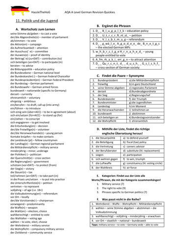 aqa a level german essay questions