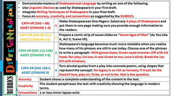 WRITING TECHNIQUES OF SHAKESPEARE WORKSHEETS WITH ANSWERS | Teaching