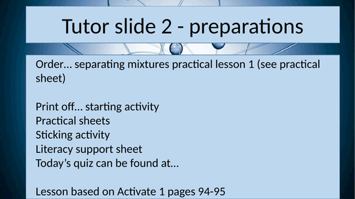 Pure substances and mixtures AQA Activate Matter unit lesson 5.2.1 'non-specialist friendly' KS3 Y7