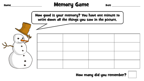 Christmas Memory Game | Teaching Resources