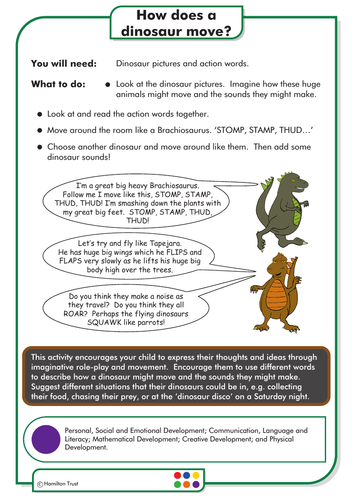 How does a dinosaur move? (English Homework - Early Years)