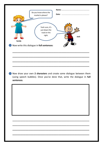 speech marks worksheet with answers pdf