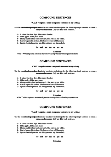 Compound sentence whole lesson Powerpoint and resources | Teaching ...