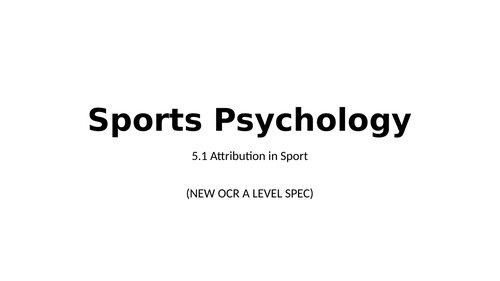 New OCR PE A Level Sports Psychology - Attribution in Sport | Teaching ...