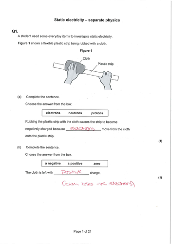 GCSE Physics revision - Static electricity