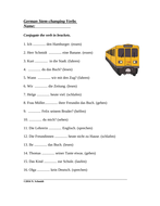 german stem changing verbs worksheet helfen essen etc