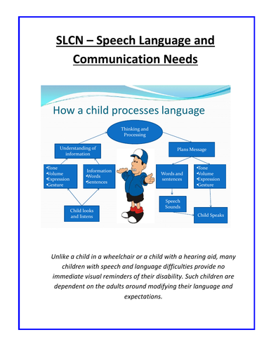 SLCN – Speech Language and Communication Needs Booklet