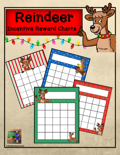 Reindeer Incentive Reward Sticker Charts
