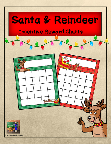 Santa and Reindeer Incentive Reward Sticker Charts