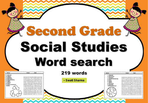 second grade social studies word search worksheets teaching resources