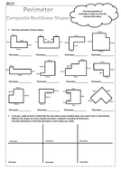 perimeter composite rectilinear shapes maths ks2 differentiated