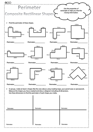 perimeter composite rectilinear shapes maths ks2