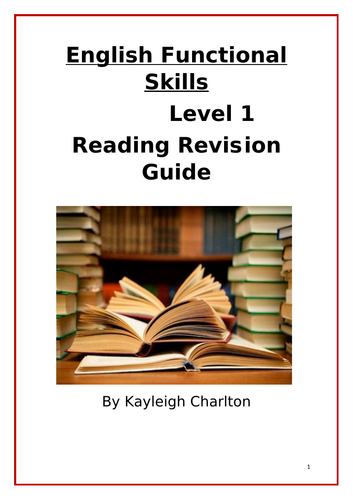 English Functional Skills Reading Revision Guide Level 1