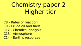 chemistry paper 2 topics